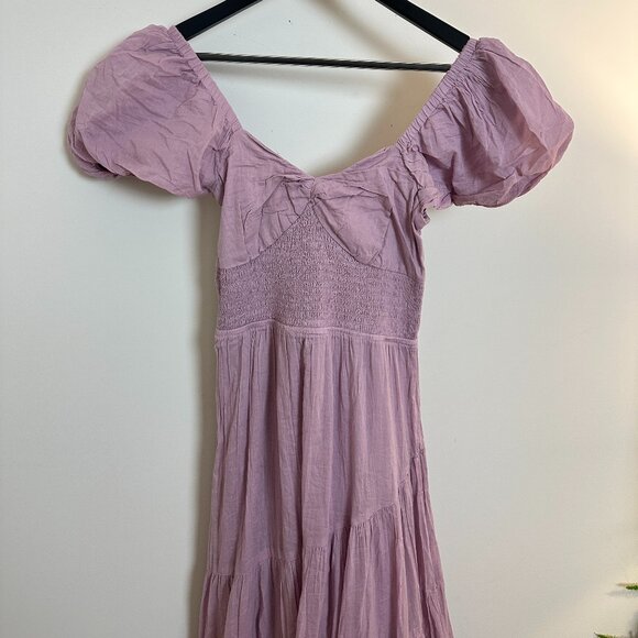 FREE PEOPLE Short Sleeve Sundrenched Maxi Dress in Dawn Pink Size Small - Picture 3 of 7